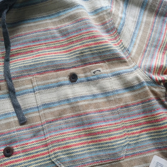 BillABONG NEW Wave Washed Baja Stretch Flannel Shirt Jacket - Picture 8 of 11